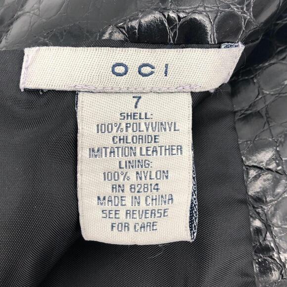 Y2k black vinyl mini skirt 2000s vintage - Picture 4 of 5